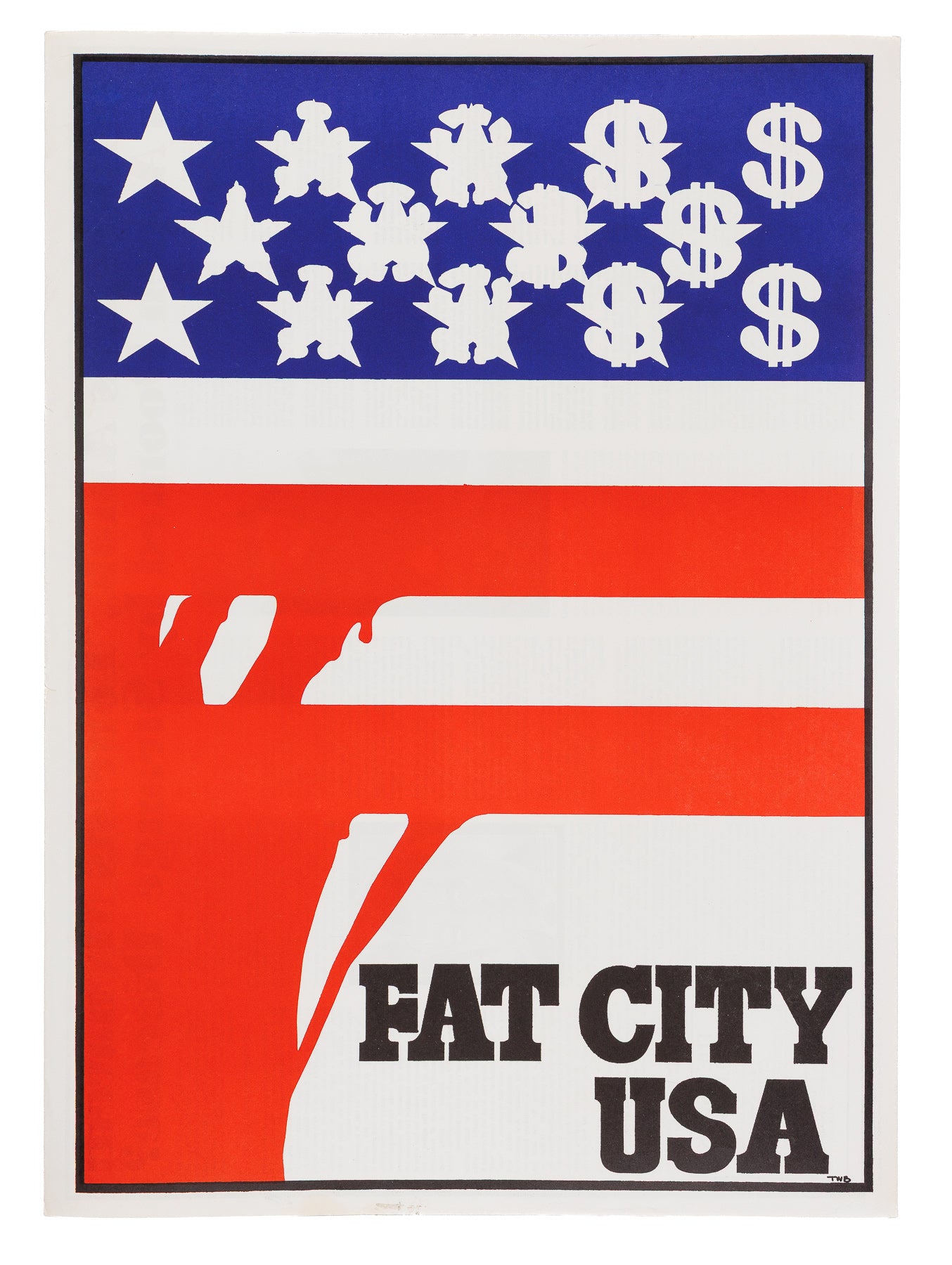 <center> Hunter S. Thompson / Thomas W. Benton <br><i> FAT CITY USA </i><br> aspen wall poster 7 <br><i> Meat Possum Press </i><p> January 1971 </center>