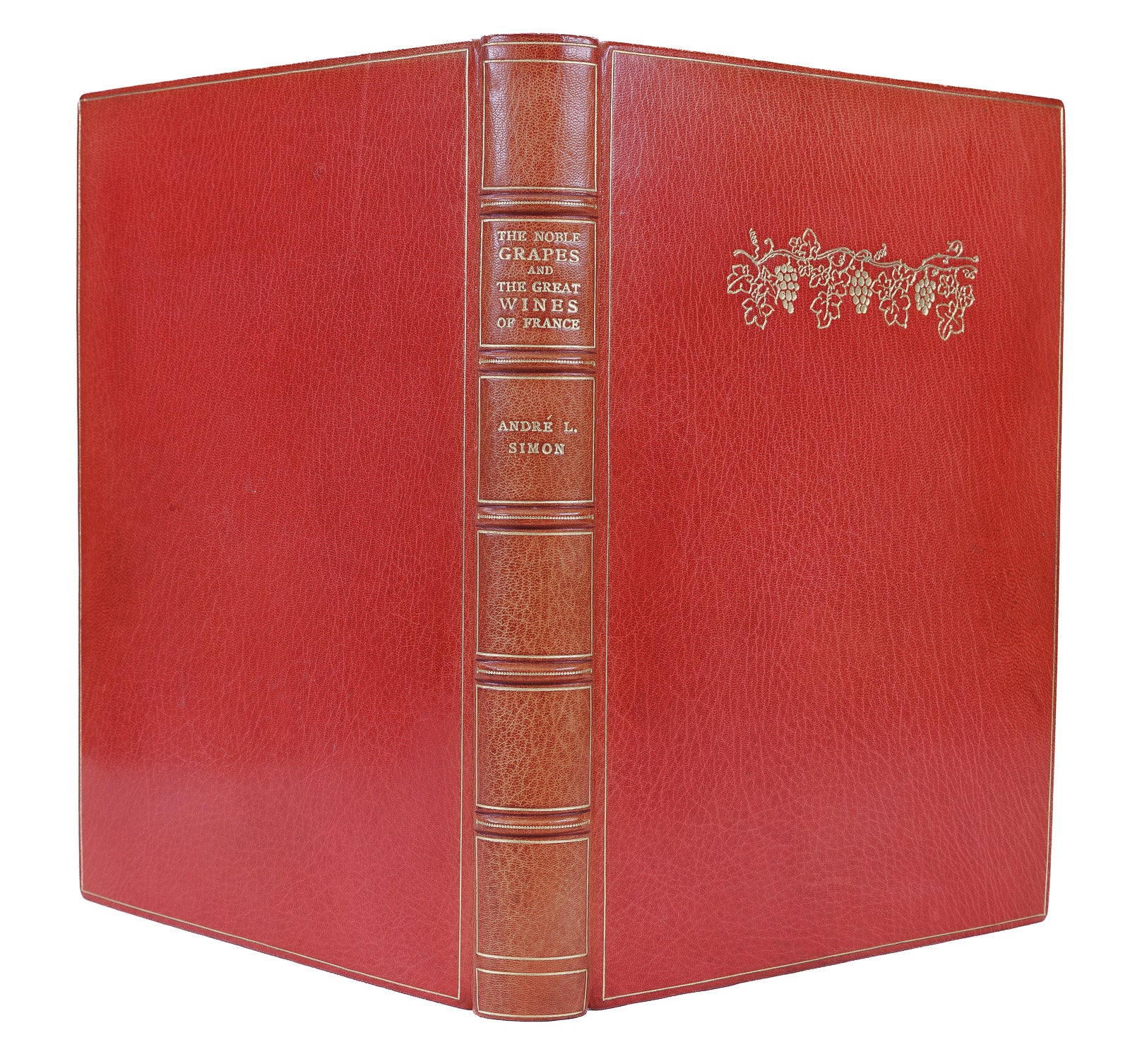 <center> Andre L. Simon <br><i> Noble Grapes and the Great Wines of France </i><br> Full Leather Fine Binding by <p> ZAEHNSDORF </center>