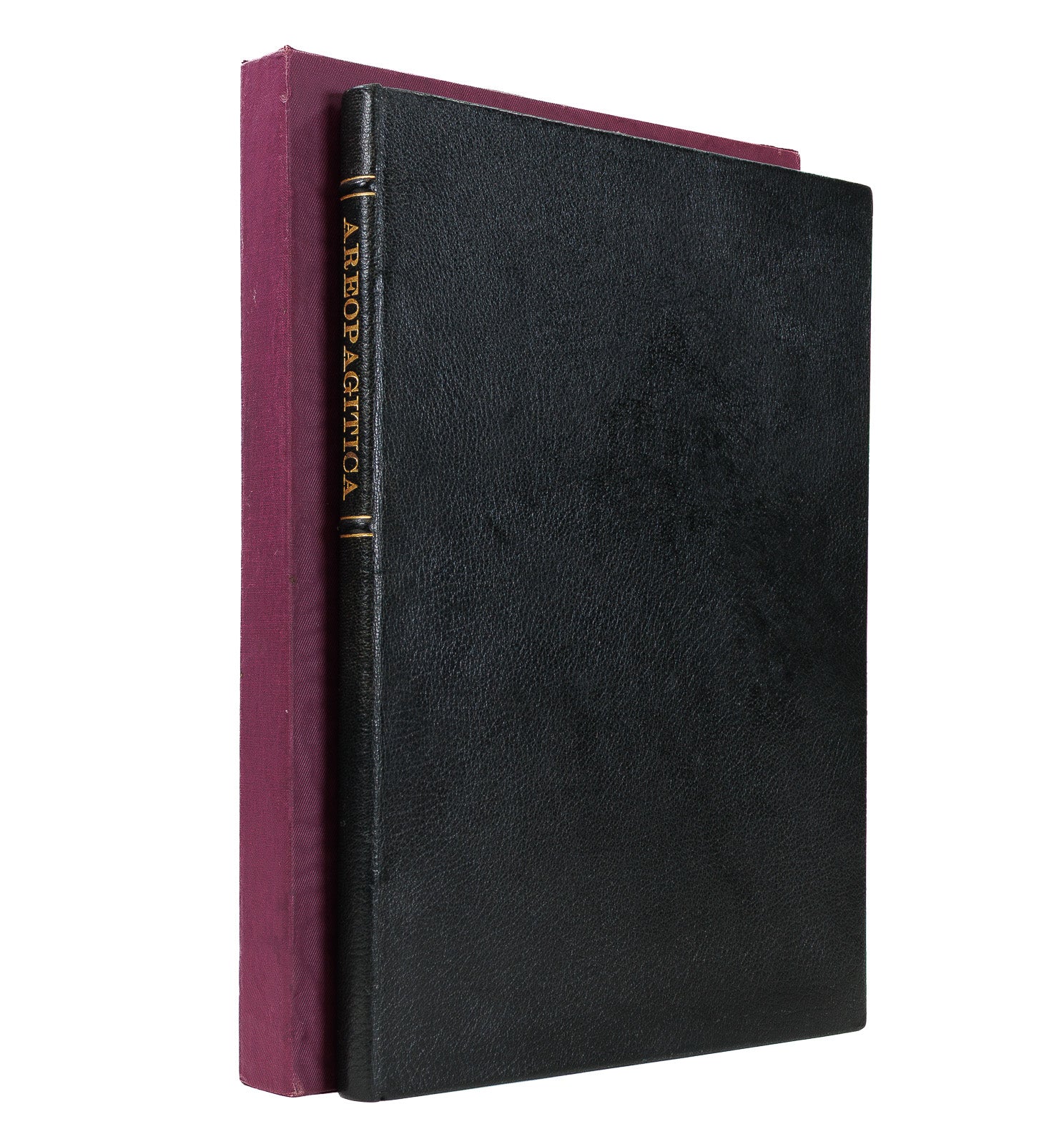 Spine and cover with slipcase John Milton Areopagitica limited 52 of 100 full morocco 1973 rare collectible