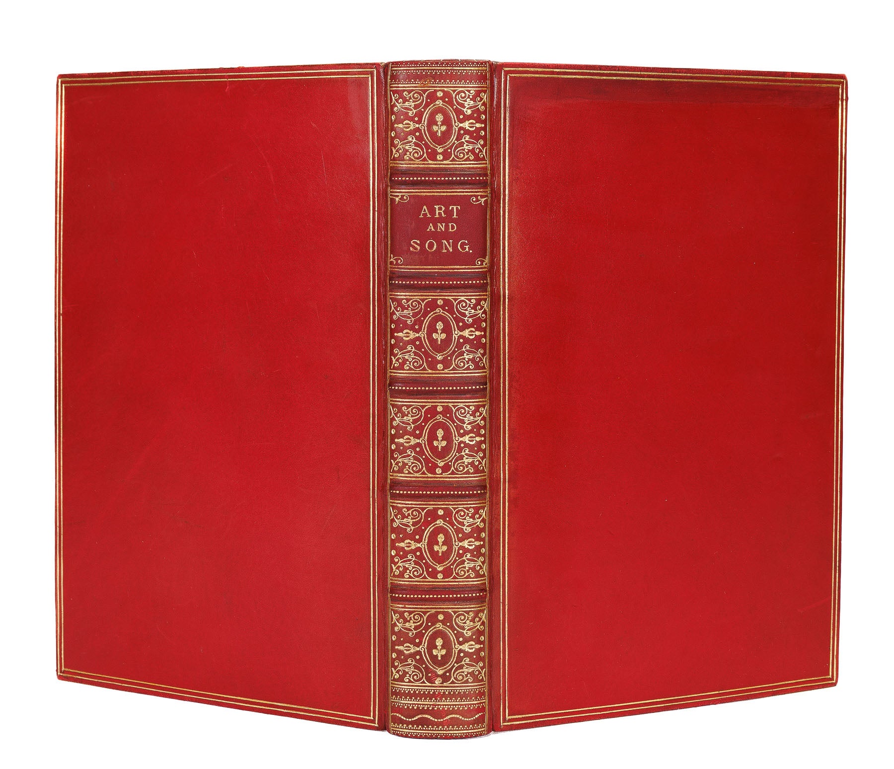 <center> Robert Bell <br><i> ART and SONG </i><br> A Series of of Highly Finished Steel Engravings <br><i> Poe / Milton / Shakespeare etc </i><br> Fine BUMPUS Leather Binding <p> 1895 </center>