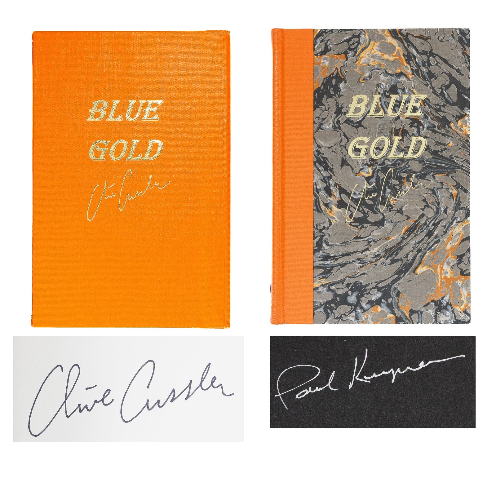 <center> Clive Cussler <br><i> BLUE GOLD A Novel From the NUMA Files </i><br> FIRST LIMITED EDITION #126 <br><i> Signed by Cussler and NUMA </i><p> 2000 </center>