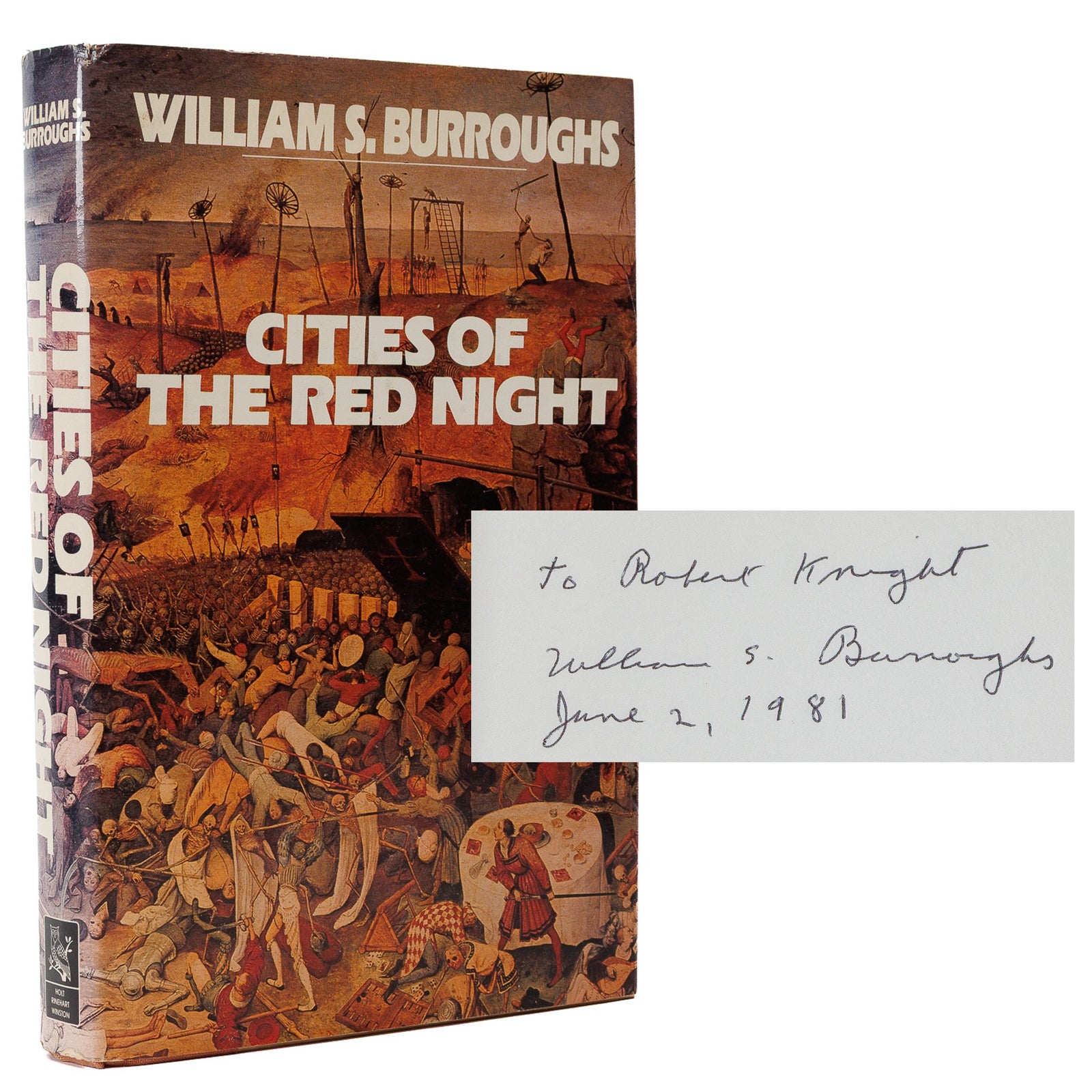 William S. Burroughs Cities of the Red Night — inscribed signed dated first edition, Holt 1981, gallery view