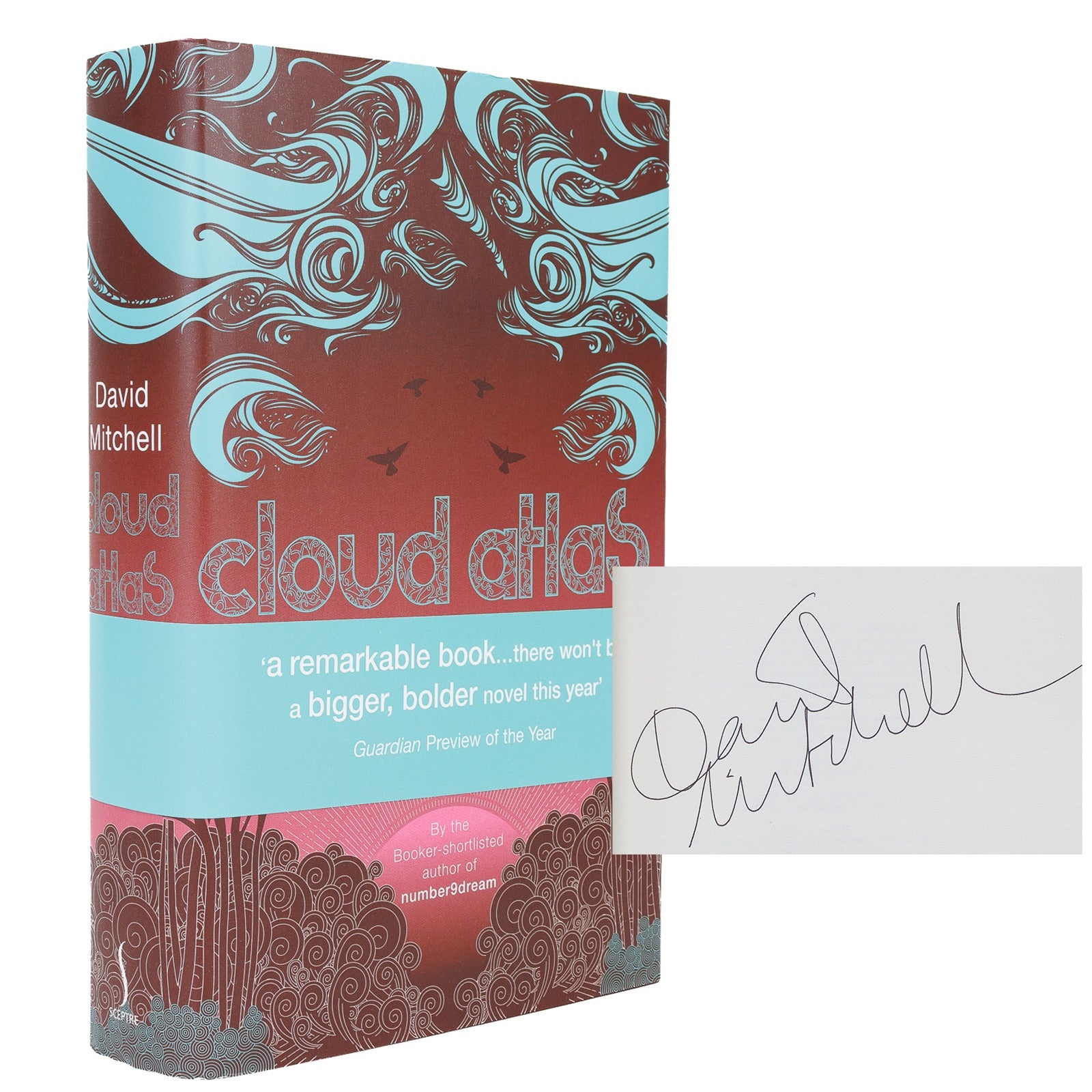 <center> David Mitchell <br><i> CLOUD ATLAS </i><br> First Edition SIGNED <br><i> Sceptre </i><p> 2004 </center>