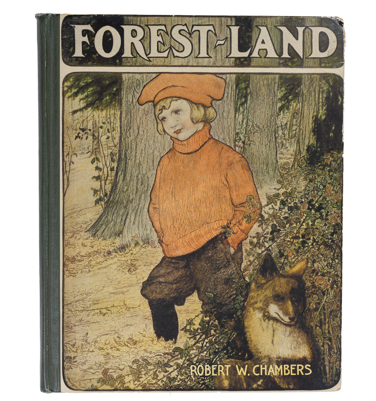 <center> Robert W. Chambers <br><i> FOREST-LAND </i><br> Scarce 1st First Edition <br><i> Emily Benson Knipe Color Illustrations </i><p> Appleton 1905 </center>