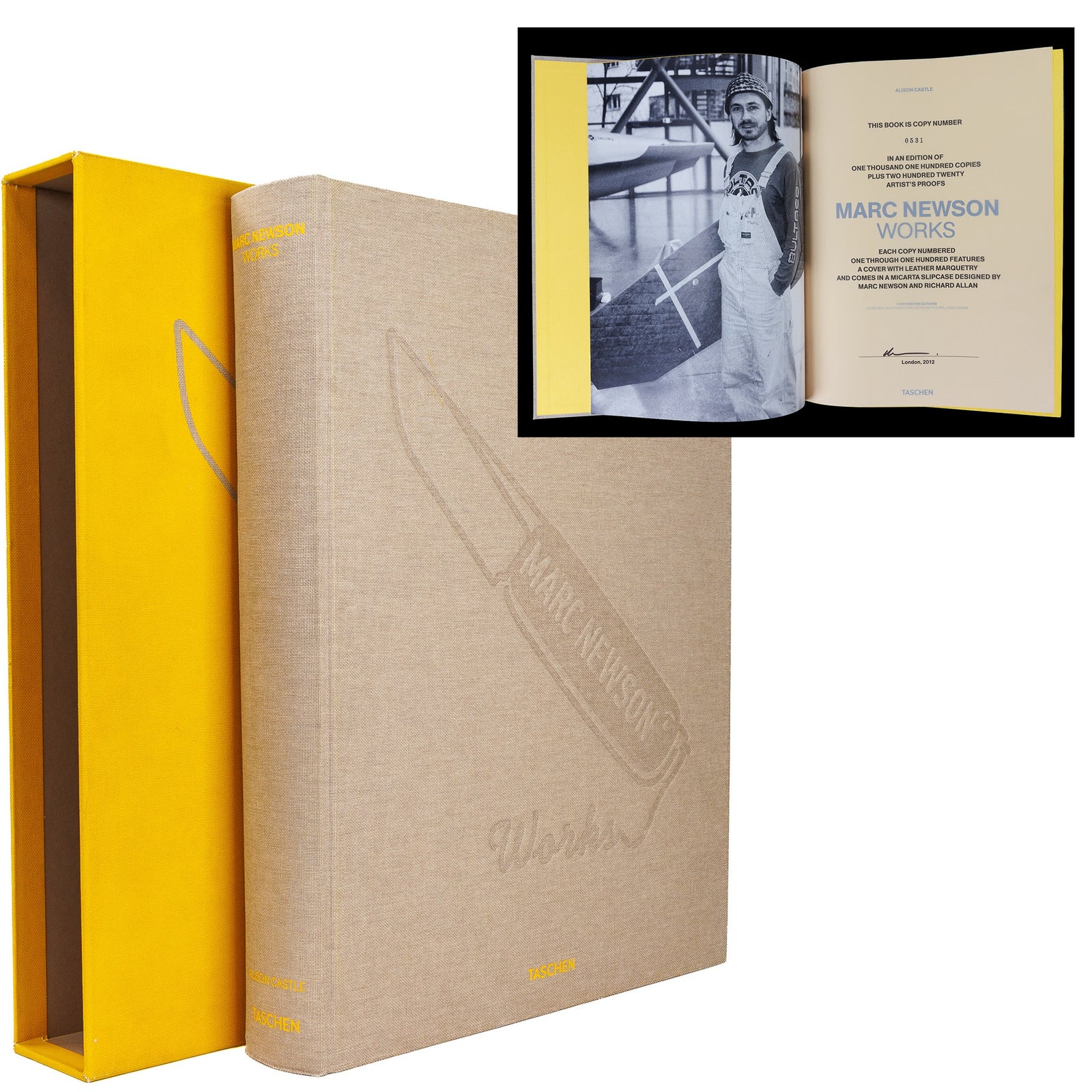 <center> MARC NEWSON <br><i> Works </i><br> SIGNED by Newson <br><i> Limited Edition #x/1000 </i><br> TASCHEN XXL <p> 2012 </center>