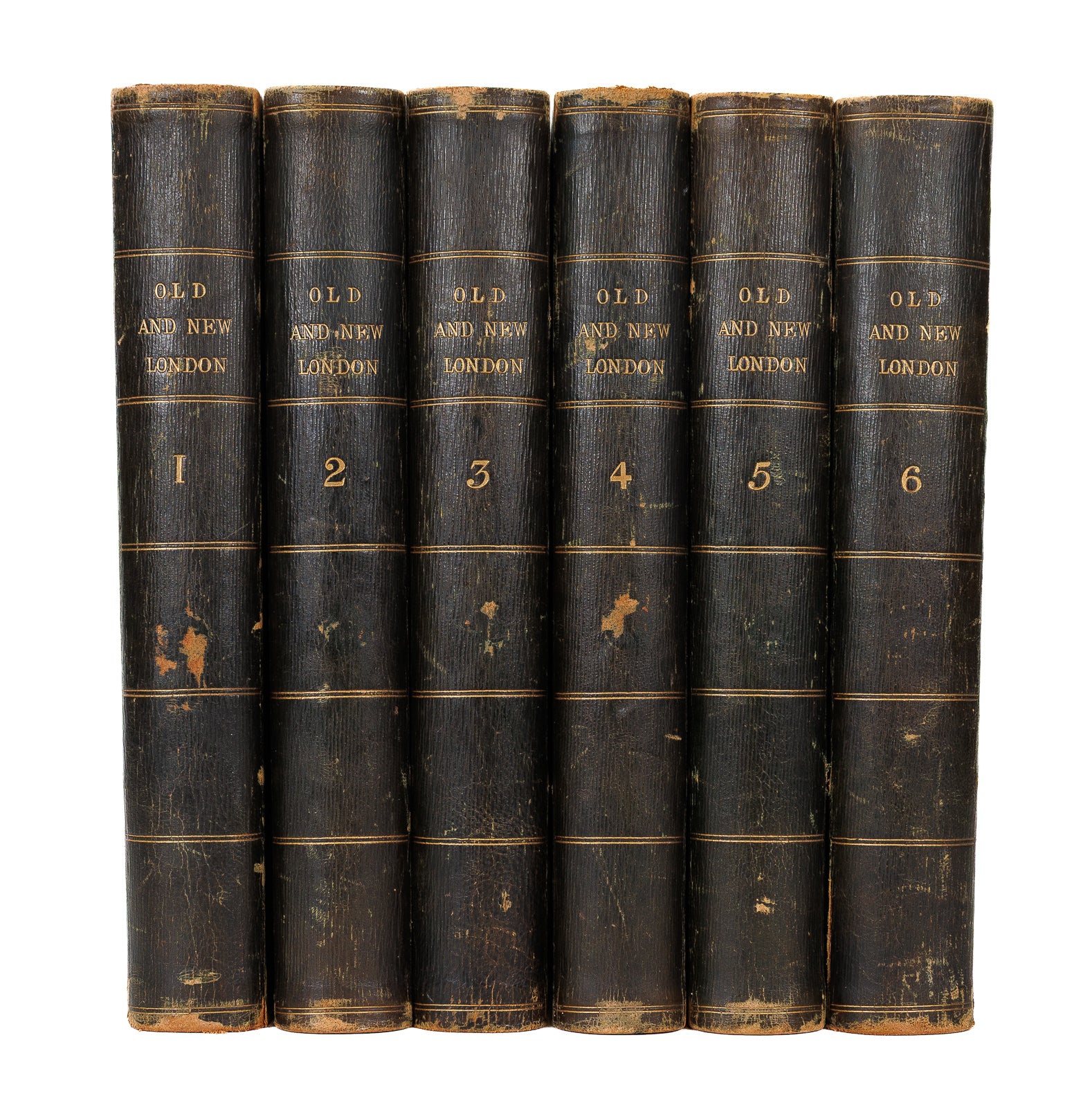 Old and New London 6-volume set — black calf leather, Cassell Petter Galpin c.1880, gallery view