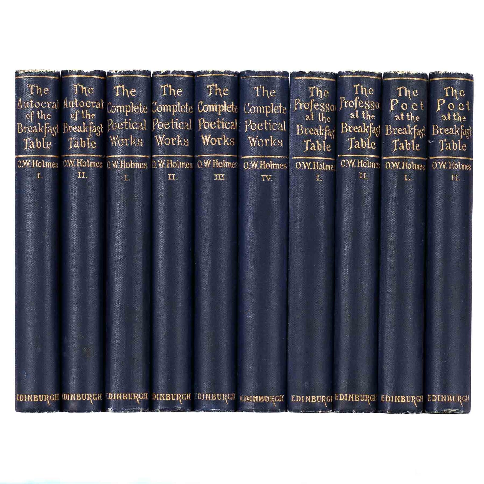 <center> OLIVER WENDELL HOLMES <br><i> Works </i><br> 10 volume set <p> 1890 </center>