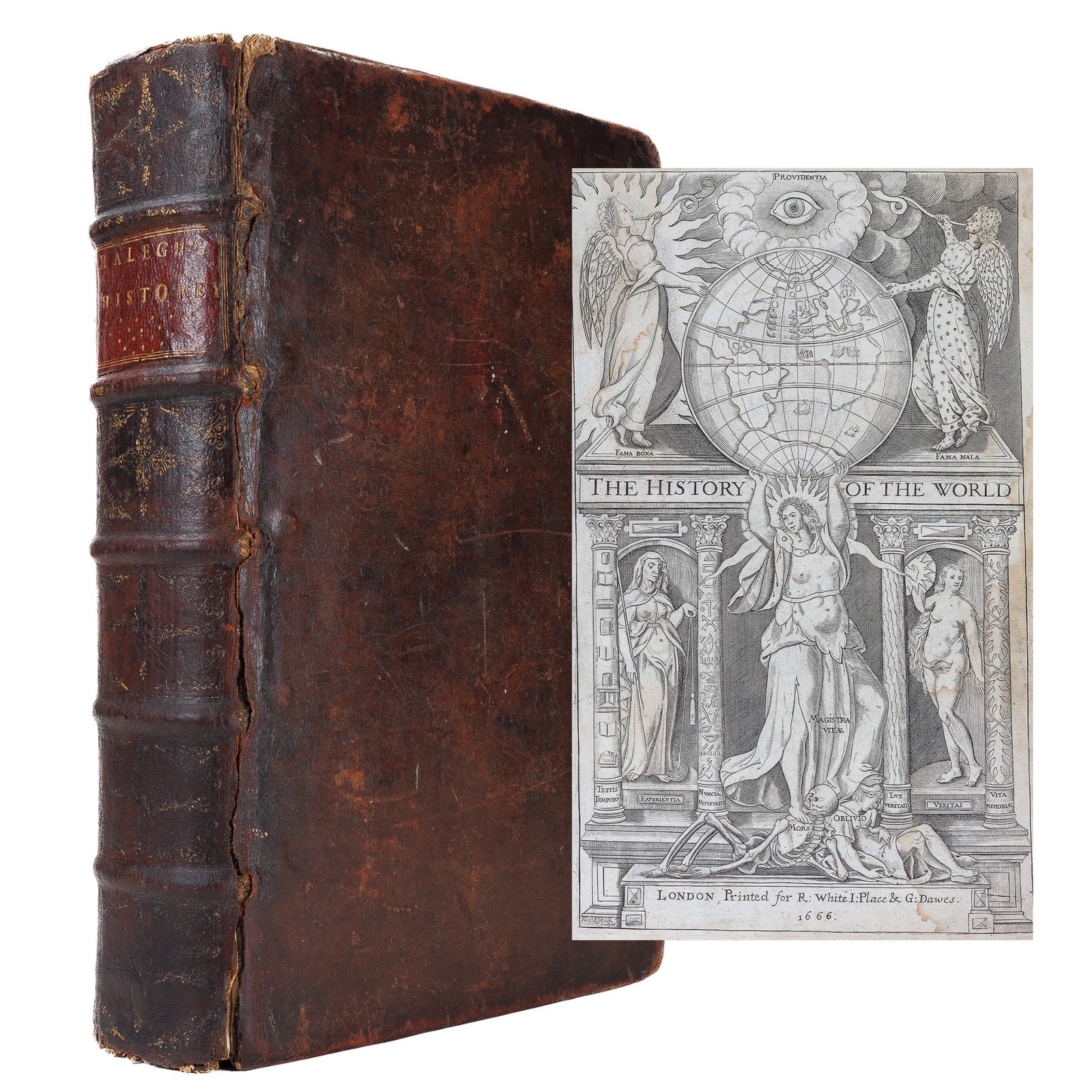 Sir Walter Raleigh The Historie of the World 1666 large leather folio binding