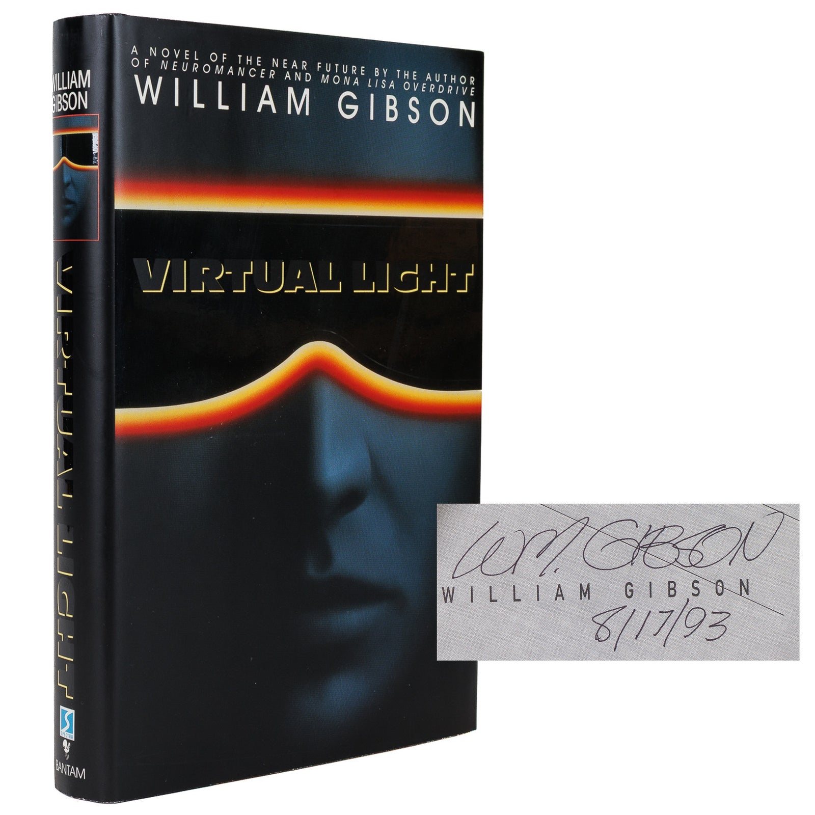 William Gibson Virtual Light — signed dated first edition, Bantam Books 1993, gallery view