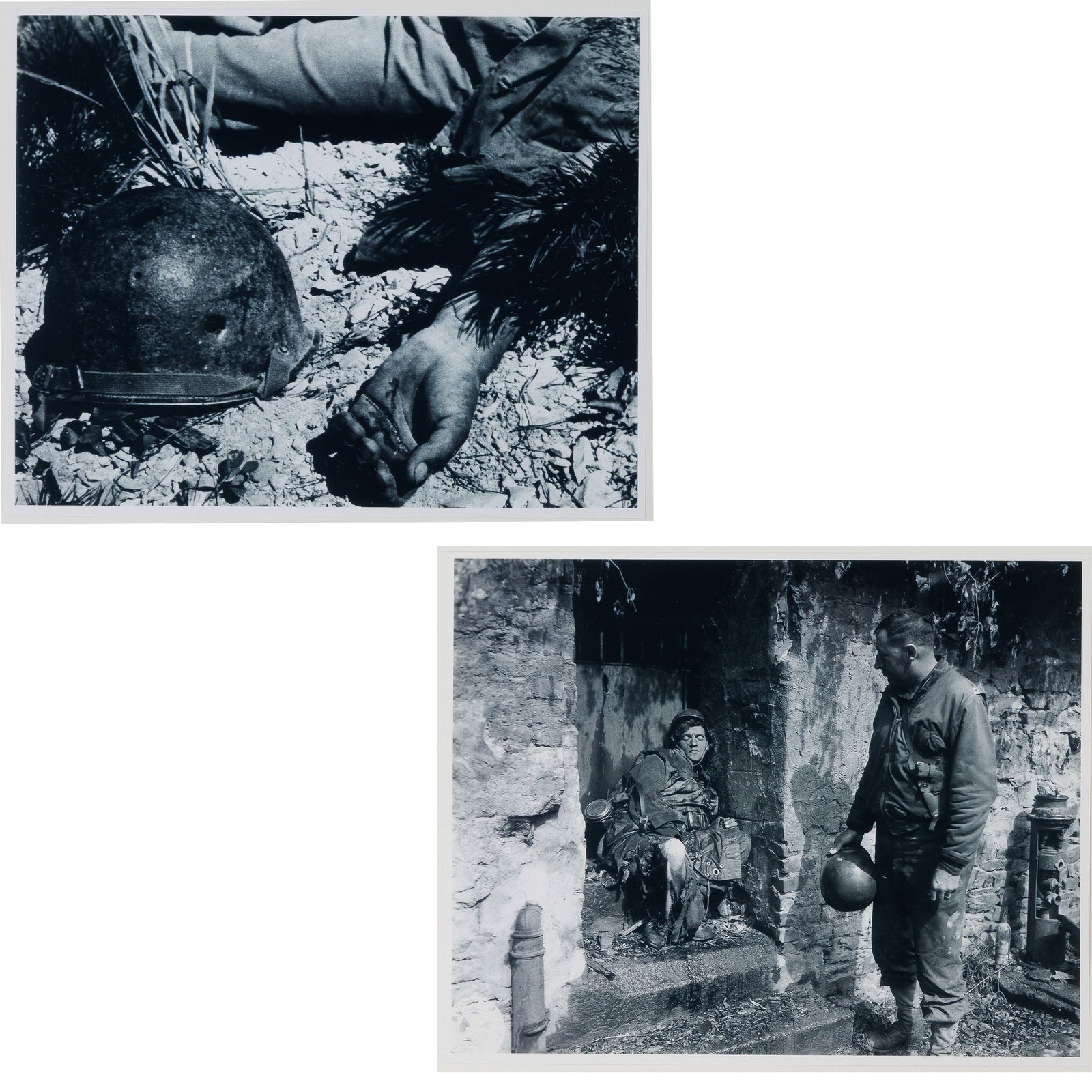 <center> WWII World War II and KOREAN WAR <br><i> Pair of Original Photographs </i><p> Striking Images of War in B&W </center>