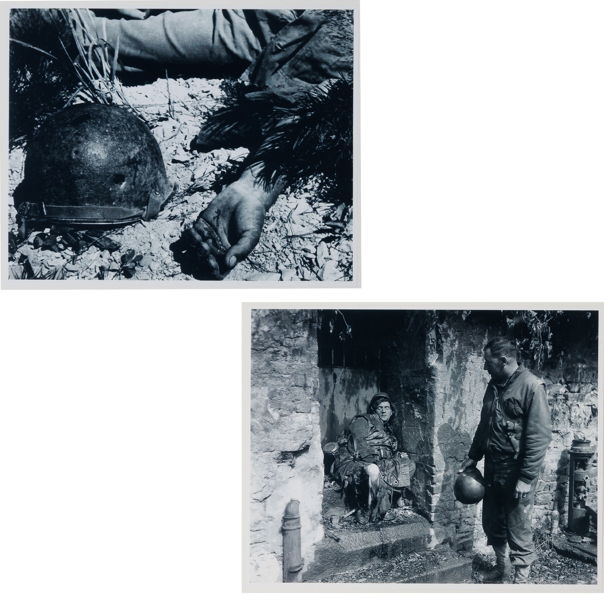 <center> WWII World War II and KOREAN WAR <br><i> Pair of Original Photographs </i><p> Striking Images of War in B&W </center>