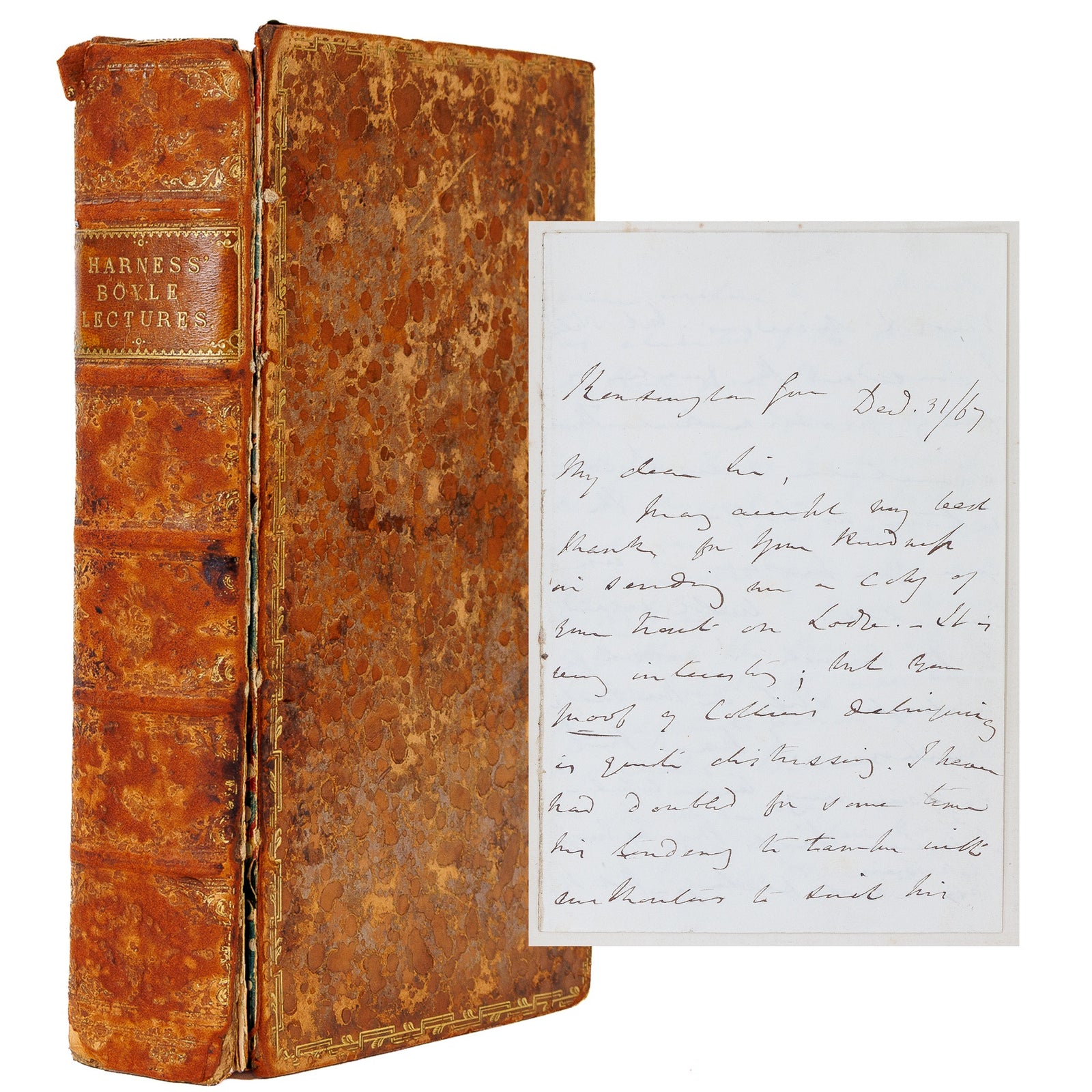 	William Harness Connexion of Christianity with Human Happiness — Riviere binding, signed letter, John Murray 1823, gallery view